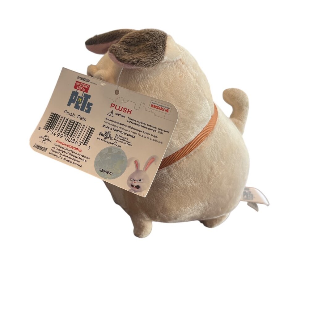 ILLUMINATION Plush Dog Mel Secret Life of Pets Pug Plush Stuffed Animal Puppy 6" - Picture 4 of 9